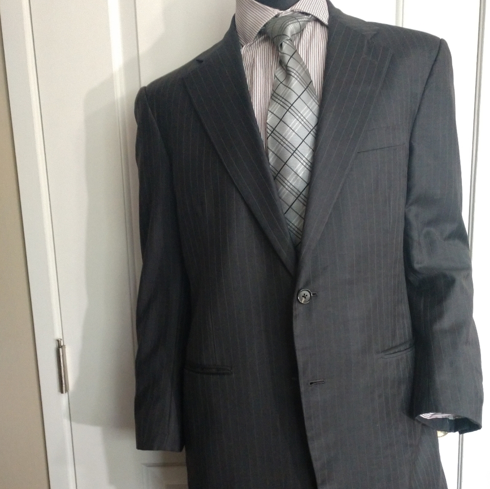40R Brooks Brothers Golden Fleece Charcoal Pinstripe Suit 40R